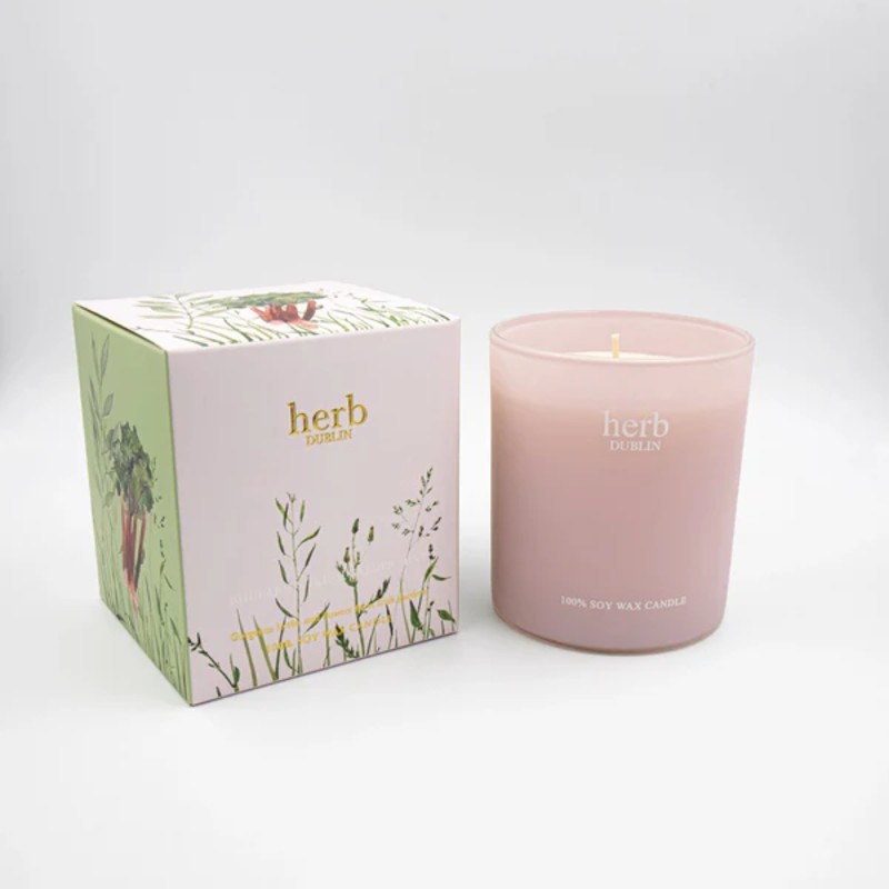 Herb Dublin Rhubarb and Fresh Mint Wax Candle 235g