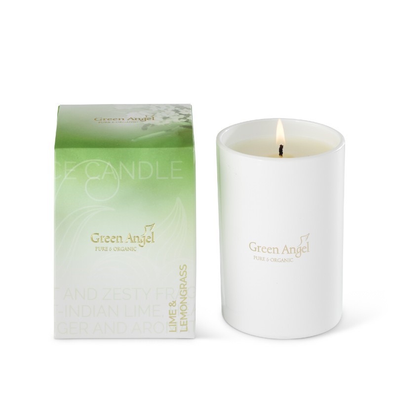 Green Angel Candle Lemongrass & Lime Soy Wax Candle 270g
